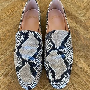 J Crew snake skin loafers
